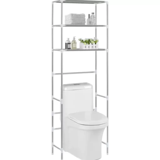 vidaXL Bathroom Accessories* 3-Tier Storage Rack Over Toilet Silver 20.9"X11"X66.5"