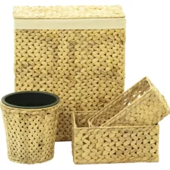 vidaXL Bathroom Accessories* 4 Piece Bathroom Set Water Hyacinth