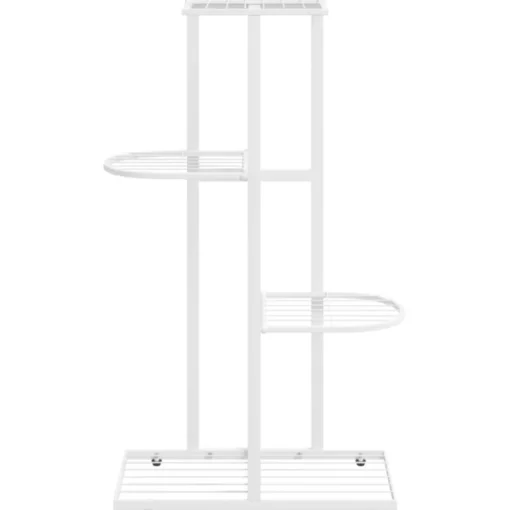 vidaXL Lawn & Garden* 4-Floor Flower Stand 16.9"X8.7"X29.9" White Metal