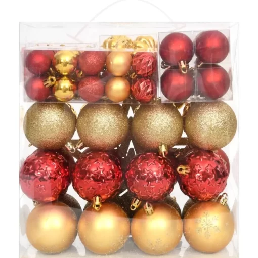 vidaXL Decor* 70 Piece Christmas Bauble Set Gold And Red