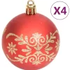 vidaXL Decor* 70 Piece Christmas Bauble Set Gold And Red