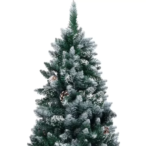 vidaXL Decor* Artificial Christmas Tree Leds&Pine Cones&White Snow 59.1"