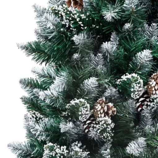 vidaXL Decor* Artificial Christmas Tree Leds&Pine Cones&White Snow 59.1"