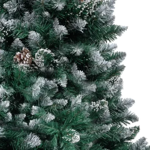 vidaXL Decor* Artificial Christmas Tree Leds&Pine Cones&White Snow 59.1"