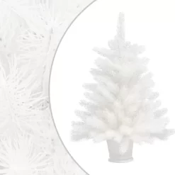 vidaXL Decor* Artificial Christmas Tree Lifelike Needles White 2 Ft