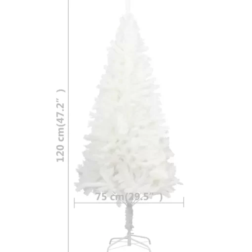 vidaXL Decor* Artificial Christmas Tree Lifelike Needles White 4 Ft