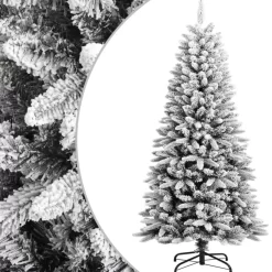 vidaXL Decor* Artificial Christmas Tree With Flocked Snow 47.2" Pvc&Pe