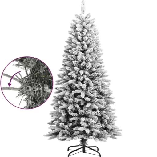 vidaXL Decor* Artificial Christmas Tree With Flocked Snow 47.2" Pvc&Pe