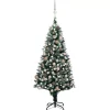 vidaXL Decor* Artificial Christmas Tree With Leds&Ball Set&Pine Cones 59.1