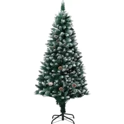 vidaXL Decor* Artificial Christmas Tree With Leds&Ball Set&Pine Cones 59.1"