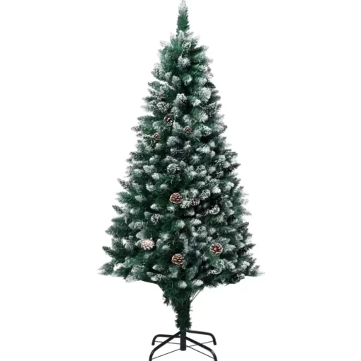 vidaXL Decor* Artificial Christmas Tree With Leds&Ball Set&Pine Cones 59.1"