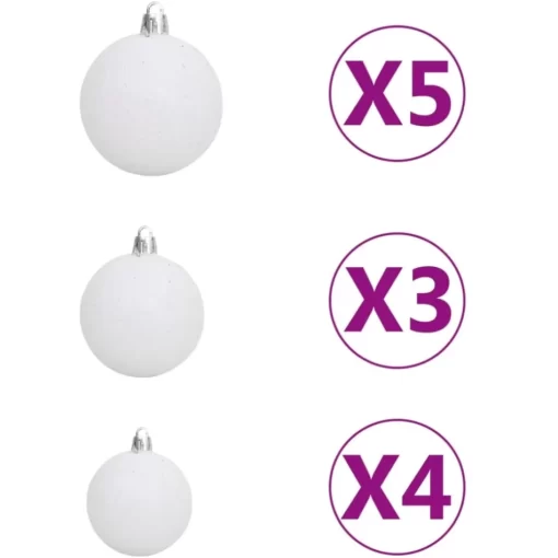 vidaXL Decor* Artificial Christmas Tree With Leds&Ball Set&Pine Cones 59.1"