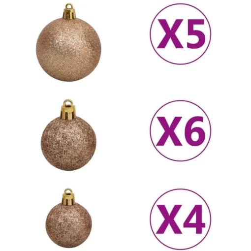 vidaXL Decor* Artificial Christmas Tree With Leds&Ball Set&Pine Cones 59.1"