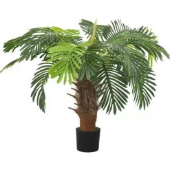 vidaXL Decor* Artificial Cycas Palm With Pot 35.4" Green