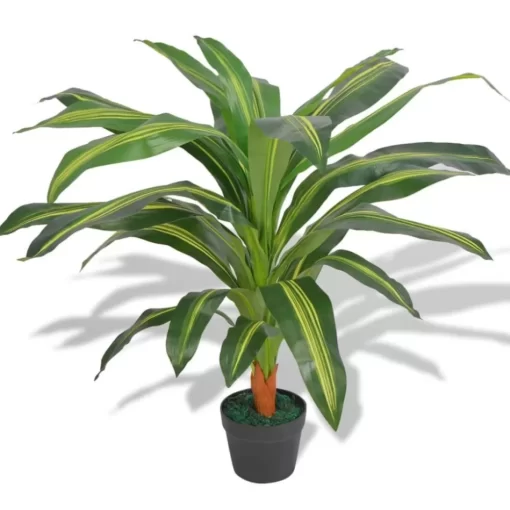 vidaXL Decor* Artificial Dracaena Plant With Pot 35.4" Green