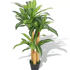 vidaXL Decor* Artificial Dracaena Plant With Pot 39.4" Green