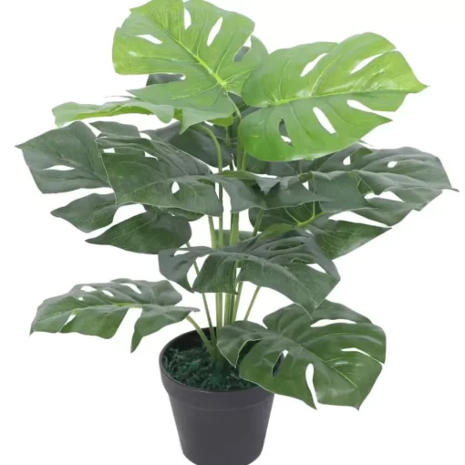 vidaXL Decor* Artificial Monstera Plant With Pot 17.7" Green