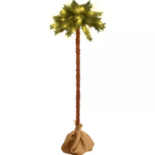 vidaXL Decor* Artificial Palm Tree With Leds 47.2"