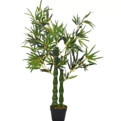 vidaXL Decor* Artificial Plant Bamboo With Pot Green 43.3"