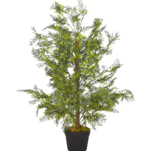 vidaXL Decor* Artificial Plant Cypress Tree With Pot Green 35.4"