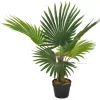 vidaXL Decor* Artificial Plant Palm With Pot Green 27.6