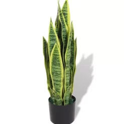 vidaXL Decor* Artificial Sansevieria Plant With Pot 25.6" Green