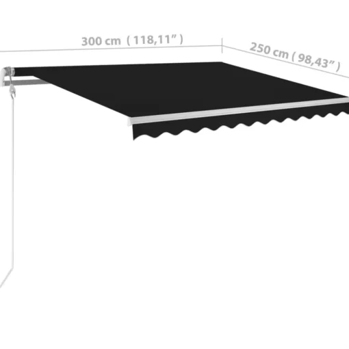 vidaXL Lawn & Garden* Automatic Retractable Awning 118.1"X98.4" Anthracite