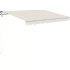 vidaXL Lawn & Garden* Automatic Retractable Awning 118.1"X98.4" Cream