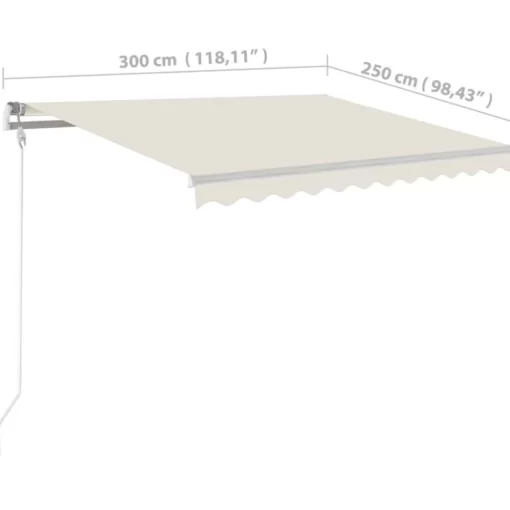 vidaXL Lawn & Garden* Automatic Retractable Awning 118.1"X98.4" Cream