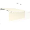 vidaXL Lawn & Garden* Automatic Retractable Awning With Blind 9.8'X8.2' Cream