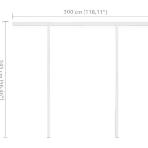 vidaXL Lawn & Garden* Automatic Retractable Awning With Posts 9.8'X8.2' Cream
