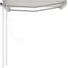 vidaXL Lawn & Garden* Automatic Retractable Awning With Posts 9.8'X8.2' Cream