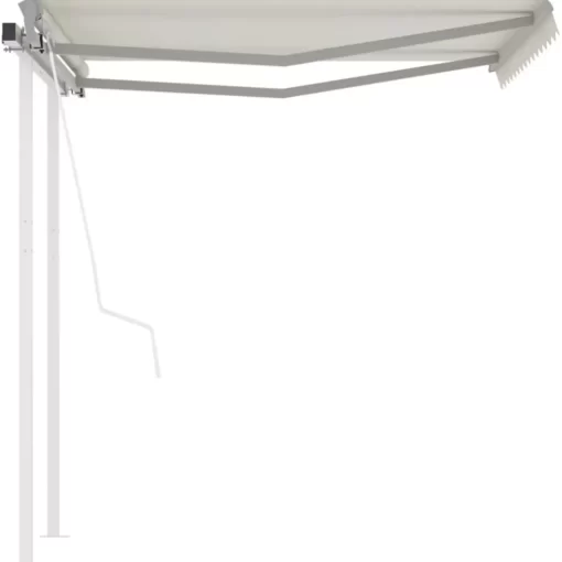 vidaXL Lawn & Garden* Automatic Retractable Awning With Posts 9.8'X8.2' Cream