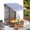 vidaXL Lawn & Garden* Awning Top Sunshade Canvas Blue & White 118.1