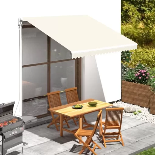 vidaXL Lawn & Garden* Awning Top Sunshade Canvas Cream 118.1"X98.4"