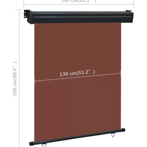 vidaXL Lawn & Garden* Balcony Side Awning 55.1"X98.4" Brown