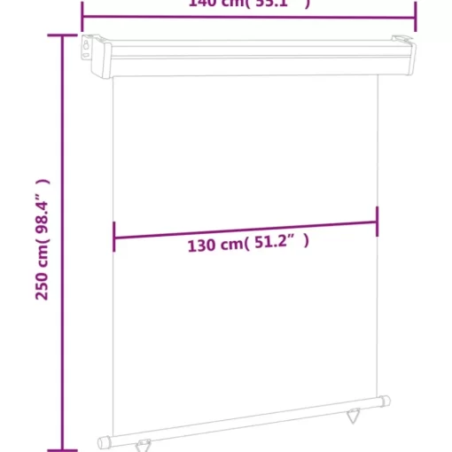 vidaXL Lawn & Garden* Balcony Side Awning 55.1"X98.4" Cream