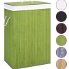 vidaXL Household Supplies* Bamboo Laundry Basket With Single Section Green