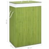 vidaXL Household Supplies* Bamboo Laundry Basket With Single Section Green