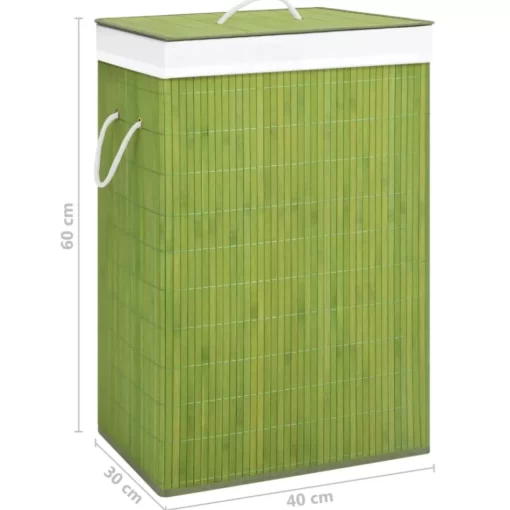 vidaXL Household Supplies* Bamboo Laundry Basket With Single Section Green