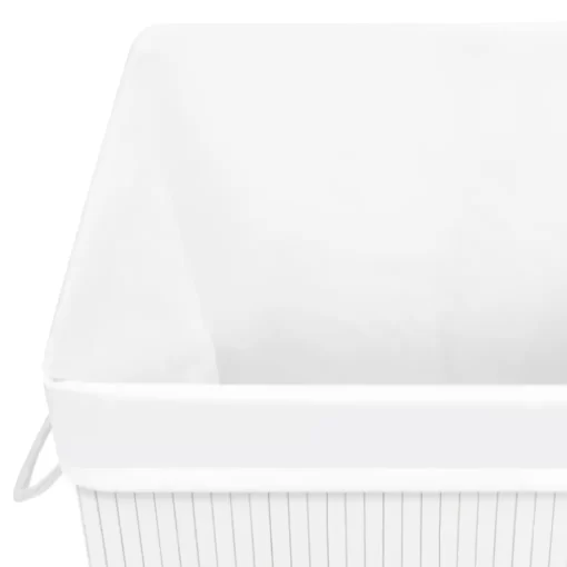 vidaXL Household Supplies* Bamboo Laundry Basket With Single Section White