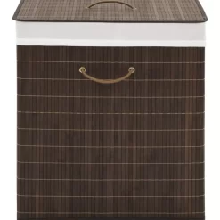 vidaXL Household Supplies* Bamboo Laundry Bin Rectangular Dark Brown