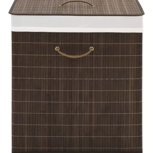 vidaXL Household Supplies* Bamboo Laundry Bin Rectangular Dark Brown