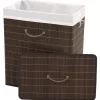 vidaXL Household Supplies* Bamboo Laundry Bin Rectangular Dark Brown