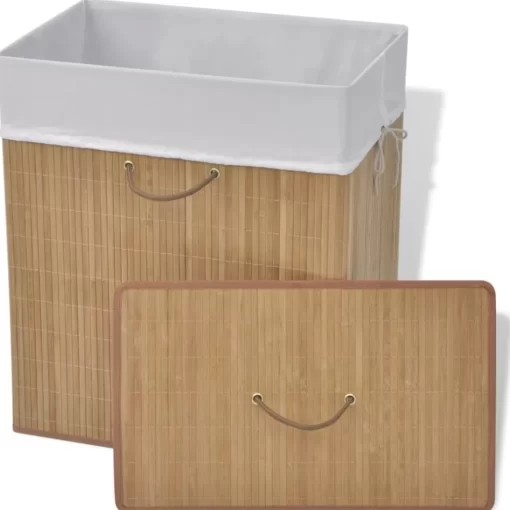 vidaXL Household Supplies* Bamboo Laundry Bin Rectangular Natural