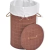 vidaXL Household Supplies* Bamboo Laundry Bin Round Brown