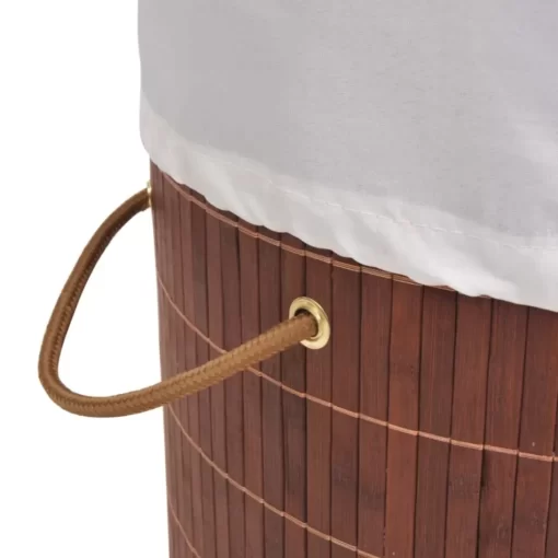 vidaXL Household Supplies* Bamboo Laundry Bin Round Brown