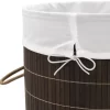 vidaXL Household Supplies* Bamboo Laundry Bin Round Dark Brown