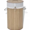 vidaXL Household Supplies* Bamboo Laundry Bin Round Natural