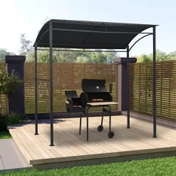 vidaXL Lawn & Garden* Bbq Gazebo 84.6"X59.1"X86.6" Anthracite Steel